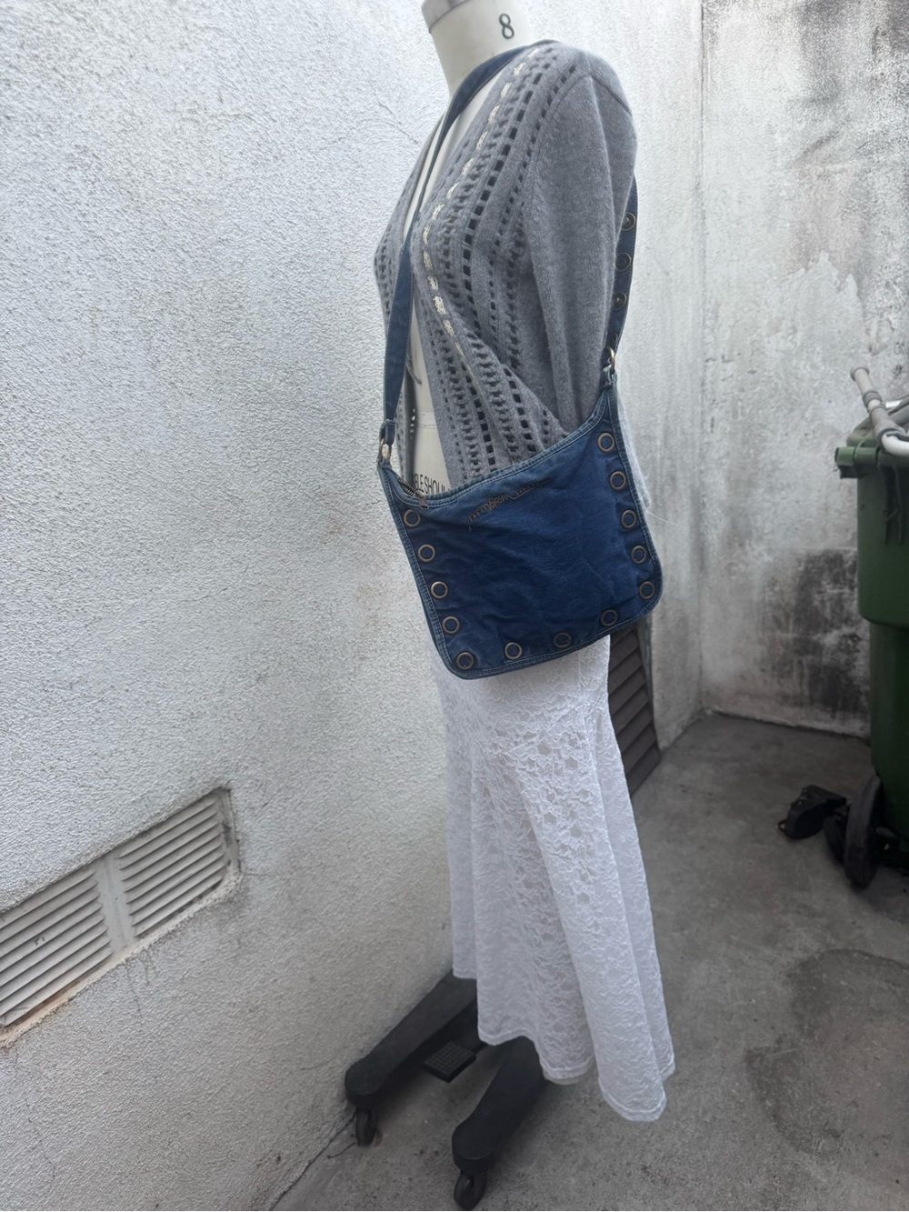 Volcom Navy Blue Eyelet Crossbody Bag